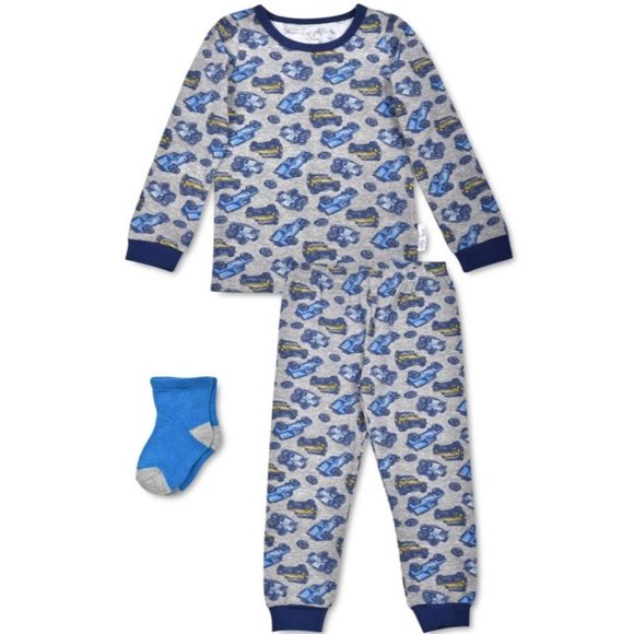 Max & Olivia Toddler Boys 3-Pc. Cars Pajamas & Socks Set - Picture 1 of 1